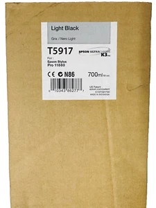 New Genuine Epson T5917 Light Black Ink Tank Epson Stylus Pro 11880 700ml - Bild 1 von 2