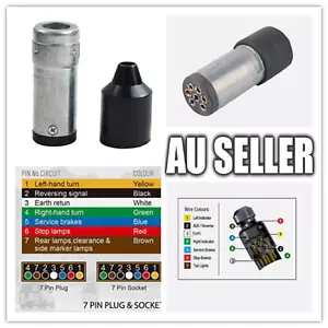 2x TRAILER PLUG 7 PIN SMALL ROUND FEMALE ADAPTER CONNECTOR CARAVAN BOAT Camper - Picture 1 of 12