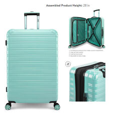 28" Checked Luggage Hardside Fibertech Expandable Travel Suitcase ABS/PC Mint US