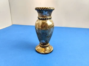 Pottery Barn versilberte Vase mit Seilrand Vintage 5 Zoll - Bild 1 von 7