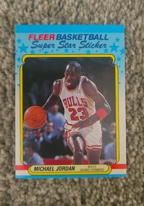 VINTAGE 1988-89 FLEER #7 MICHAEL JORDAN CHICAGO BULLS STAR STICKER CARD M/NM - Picture 1 of 2