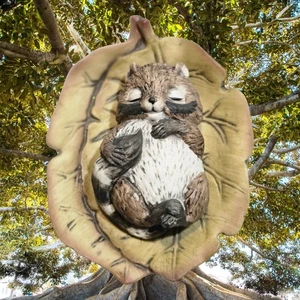 Vintage Porcelain Handpainted Sleeping Racoon Baby Harvey Knox Signed 4x3 - Picture 1 of 2