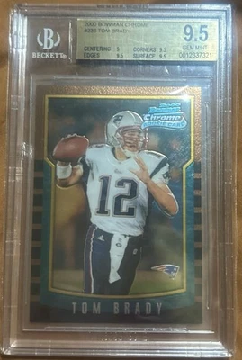 Tom Brady RC Bowman 2000 cromo novato BGS 9,5 gema ¡como nuevo! ¡IMPECABLE! Foto 1 de 2