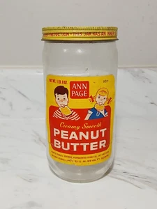 Vintage 1966 Ann Page Erdnussbutter Glas Papier Etikett Werbung Display - Bild 1 von 9