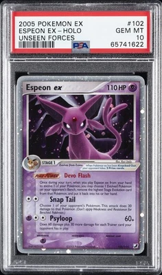 2005 POKEMON EX UNSEEN FORCES #102 ESPEON EX-HOLO PSA 10 - Image 1 of 2