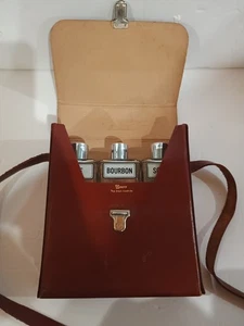 Rumpp Leather Travel Bar With 3 Bottles - Vintage - Picture 1 of 8