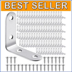 Versatile Heavy-Duty Corner Brace 100-Pack - 1.97" Stainless Steel Brackets - Picture 1 of 9