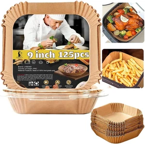 Air Fryer Einweg Papiereinsatz Quadratisch 9 Zoll, 125 Stück Groß 9" Quadratisch - Bild 1 von 3
