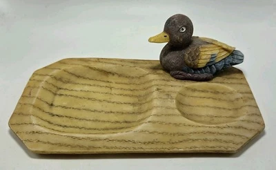 Baño Cocina Pato Jabonera Resina con Patrón de Grano de Madera Pato Marrón ~6"  Foto 1 de 4