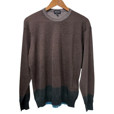 Suéter Tejido Manga Larga 21AW GIORGIO ARMANI Cachemira X Seda 48 Marrón Para Hombre USADO Foto 1 de 4