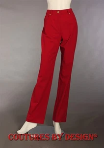 Pantalones St John Tejidos Algodón Elástico 5 Bolsillos Rojo Cereza Talla 6 Nuevos con Etiquetas - Imagen 1 de 4