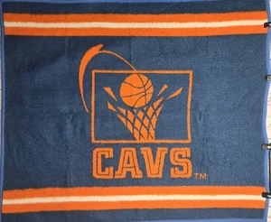 Vintage Cleveland Cavaliers Blanket Biederlack Fleece Throw NBA Basketball 47x56 - Picture 1 of 7
