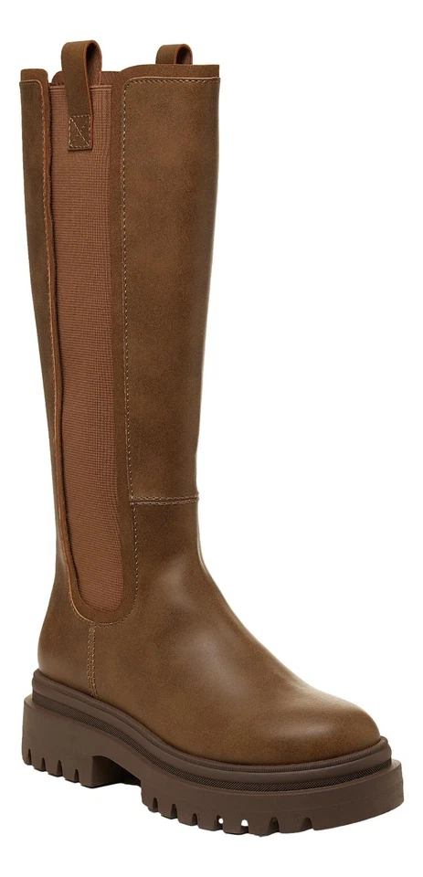 Rocket Dog Drea Womens Brown Tall Knee High Full Zip Up Wedge Boots