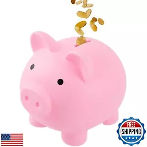 Rachan Large Piggy Bank for Boys and Girls,Unbreakable Plastic Pig Money Bank - Picture 1 of 5