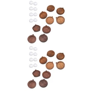 2 PCS Wooden Time Bottom Support Set Accessories for Necklace Pendant - Picture 1 of 12