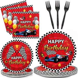 96 Pcs Race Car Birthday Party Decorations Racing Car Plates Napkins Disposab... - Picture 1 of 6