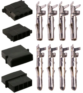 1 5 10 50 100pcs Male + Female Molex Power Connector Black + Pins UK MacroMods - Picture 1 of 5