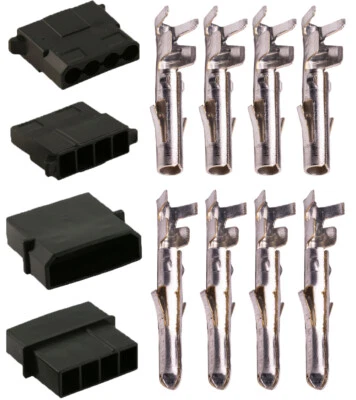 1 5 10 50 100pcs Male + Female Molex Power Connector Black + Pins UK MacroMods
