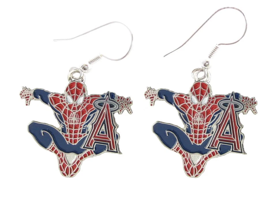 Los Angeles Angels Spiderman Dangle Earrings Marvel Girls Womens Gift Jewelry - Image 1 of 1
