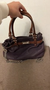 AUTH LANVIN KENTUCKY SUEDE LEATHER PURPLE/BROWN - Picture 1 of 9