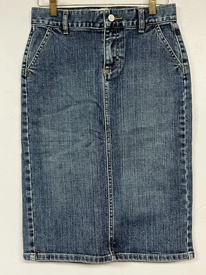 GAP 90s Y2K VTG Cowgirl JEAN DENIM SKIRT Size 1 Womens Mid Length Vintage EXC - Image 1 of 4