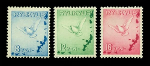 JAPAN 1950 RYUKYU Is - AIRMAIL - Dove & Map set Scott C1-C3 mint MNH - Picture 1 of 1