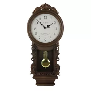 Bedford Clock Collection Chestnut Chiming Pendulum Wall Clock - Picture 1 of 1