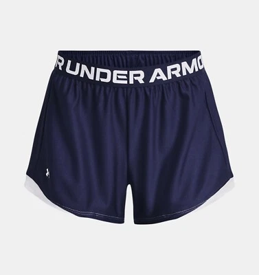 Womens UA Under Armour Play Up 2.0 Running Shorts Navy Blue White 1362517 411 - Image 1 of 4