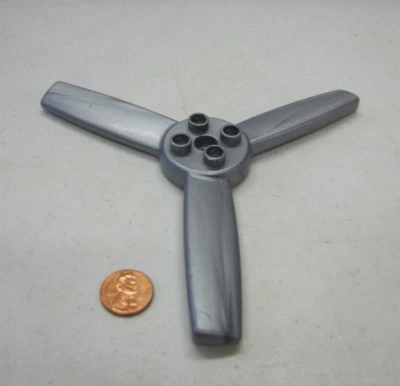 Vintage Lego Duplo Large Silver Propeller Airplane Helicopter Replacement Part - Image 1 of 3