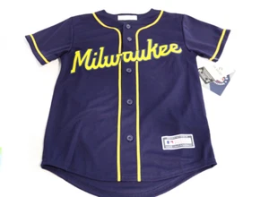 Outerstuff Christian Yelich Milwaukee Brewers #22 Navy Yellow Youth Size S Boys - Picture 1 of 4