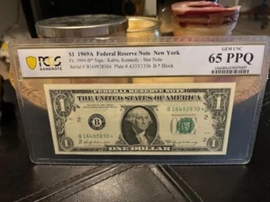 1969 A Federal Reserve Star Note Boston PCGS 65 PPQ (Tough Series in high grade) - Picture 1 of 3