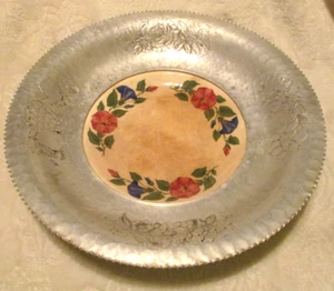 "Vintage~Cromwell~Alluminio lavorato a mano~Piatto da portata rotondo~14,25"" x 2,50" - Foto 1 di 17