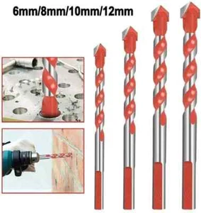 Paquete de 5 brocas para azulejos triángulo de aleación para vidrio cerámica hormigón madera 6-12 mm - Imagen 1 de 9