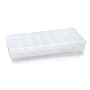 Jewelry Box Organizer Storage Container with 28 Grids Clear Plastic Compartment - Picture 1 of 9
