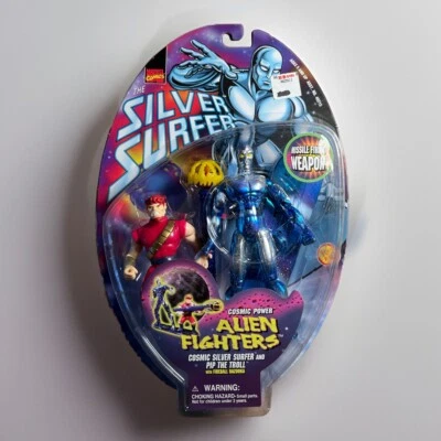 MARVEL SILVER SURFER ALIEN FIGHTERS Cosmic Silver Surfer y Pip The Troll Foto 1 de 4