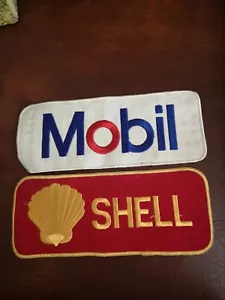 70s Original Vintage sew on patches Retro Mobil & Shell Motor Racing GP F1 - Picture 1 of 2