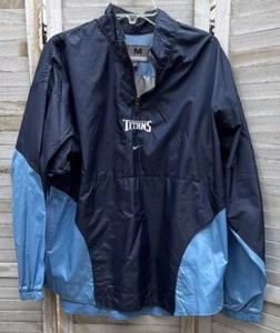 Vintage Nike Center Check Tennessee Titans Blue Windbreaker Jacket Men’s Size M - Picture 1 of 5