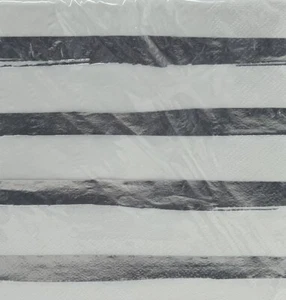 Creative Converting White & Silver Foil Stamp Luncheon Napkins, - Picture 1 of 2