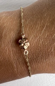 10k Gelbgold Blumen Armband 6,75"" - Bild 1 von 4