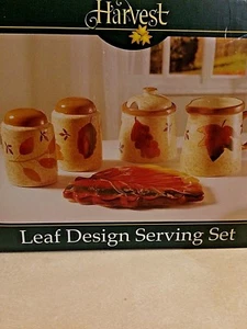 Harvest Leaf Design Serving Set 6 piece NEW - Picture 1 of 5