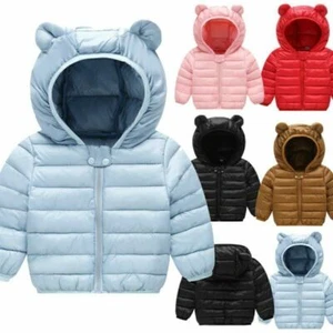Toddler Baby Boys Girls Winter Hooded Puffer Coat Parka Padded Jacket Outwear UK - Picture 1 of 19