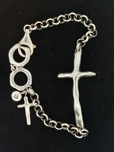 SILPADA Sterlingsilber Kreuz Gliederarmband - Größe 8,0" - Bild 1 von 7