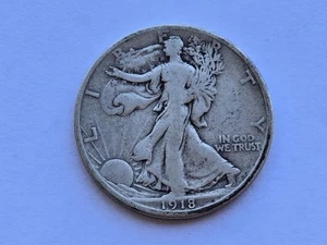 Medio dólar de plata Walking Liberty 1918-S muy bueno 50924 - Imagen 1 de 2