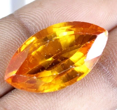 Natural 28.95 Ct Marquise Cut Orange Hessonite Garnet Gemstone Certified T13032 - Image 1 of 4