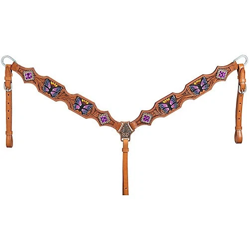 Collar de pecho mariposa real plateado Foto 1 de 1