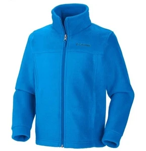 Columbia Unisex Youth Large (14-16) Sky Blue Fleece Jacket Full Zip Casual EUC - Picture 1 of 8