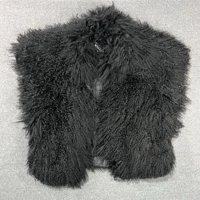 Mongolian Tibetan Lamb Shaggy Wool Fur Vest Vintage Genuine Size Small Boho - Image 1 of 4