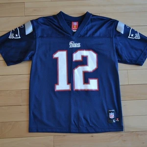 NFL Tom Brady Patriots Jersey 12 Boy's Size L New England Football - Picture 1 of 5