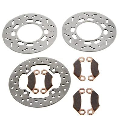 Rotores de freno delanteros y traseros y pastillas de freno para Polaris Hawkeye 300 2007-2011 2x4 Foto 1 de 4