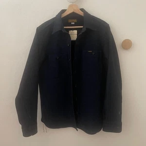 IRON HEART  IHSH-397-IND 21oz Sashiko Work Shirt Indigo Sz L Made in JAPAN NEW - Picture 1 of 12
